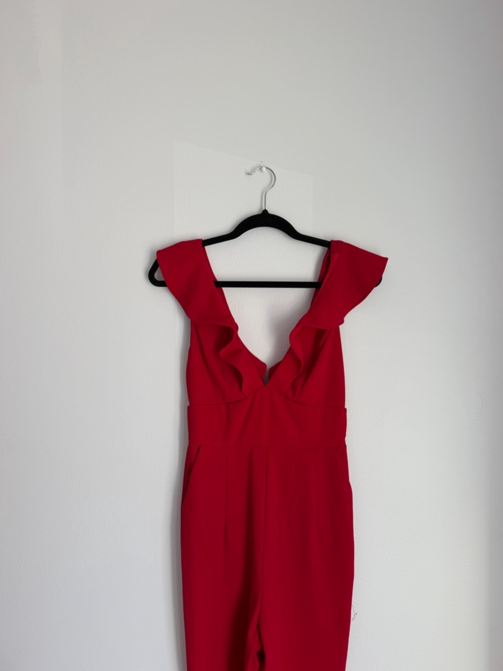 Lulu’s Red Ruffle V-Neck Jumpuit